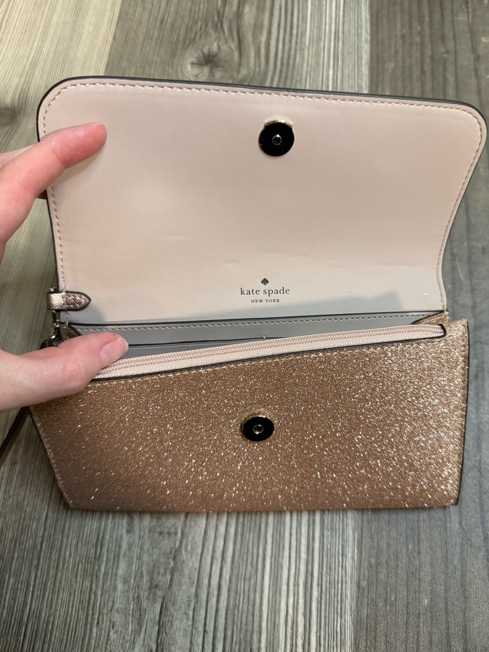 Glimmer Rose Gold Kate Spade
Medium Flap Wristlet - Picture 2 of 5